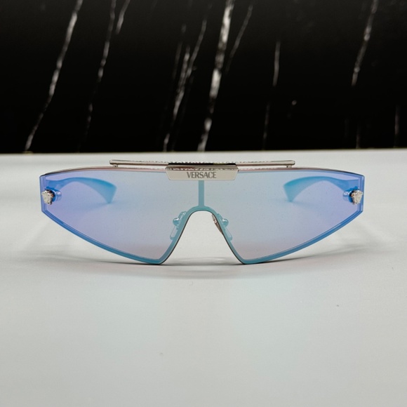NEW VE2265 100011 VERSACE MOD 2265 1000/11 SILVER VE2265 1000/11 SUNGLASSES - Picture 9 of 16